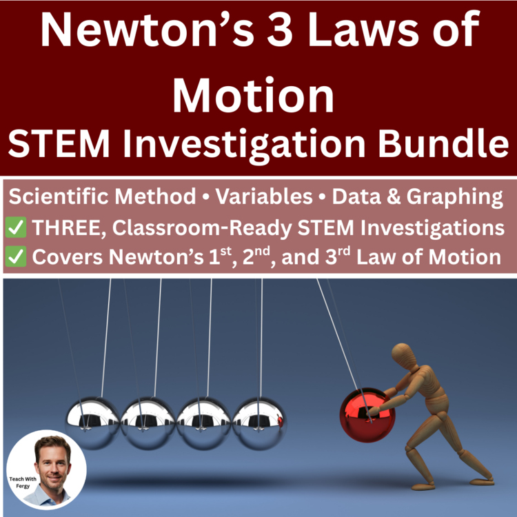 Newton's Three Laws of Motion STEM Investigations Bundle — Scientific Method