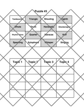 3 Music Word Connections Puzzle Set w/Answers (9 Puzzles!) Elem/Int/Adv, image 4
