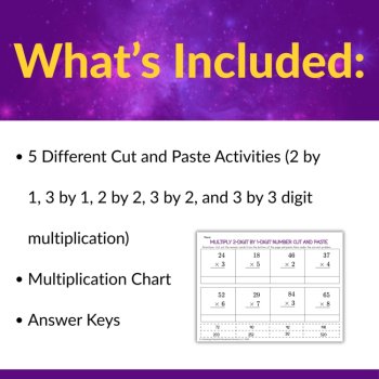 Leveled Multi-Digit Multiplication Cut and Paste Activities | 3rd 4th 5th Grade, image 2