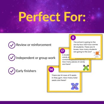Multi-Digit Multiplication Word Problem Task Cards for 4th Grade | Leveled, image 4