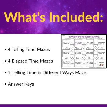 Telling Time Maze Activities | Hour, Half Hour, 5 Minutes & Minute Practice, image 2