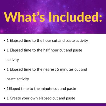 Elapsed Time Cut & Paste Activities for 2nd & 3rd Grade | Telling Time Practice, image 2