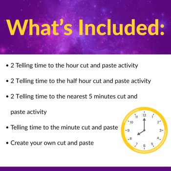 Telling Time Cut & Paste Activities | Analog & Digital Clocks | 2nd & 3rd Grade, image 2