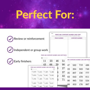Prime & Composite Numbers Card Sort | Differentiated Math Activity | Grades 4–6, image 4