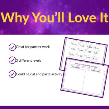 Leveled Odd and Even Number Card Sort Activities | Math Center for Second Grade, image 3