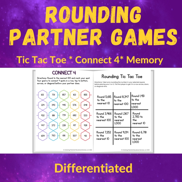 Rounding Partner Activities & Games for 2nd - 3rd Grade | Round to 10, 100, 1000