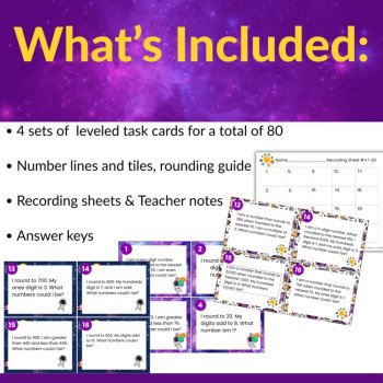 Rounding Task Card Word Problem Riddles 2nd Grade 3rd Grade | Nearest 10 100 100, image 2