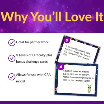 Rounding Task Card Word Problems 2nd Grade 3rd Grade | Nearest 10 100 1000, image 3