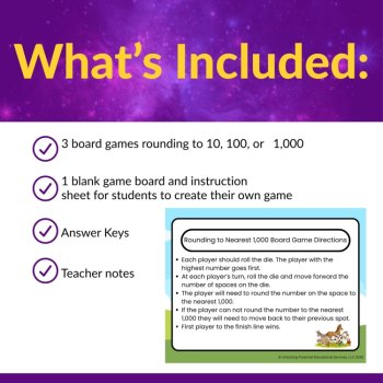 Rounding Board Games to 10, 100, 1000 for 2nd and 3rd Grade Math Practice, image 2