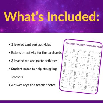 Simplifying Fractions Cut and Paste & Card Sorting Activity | Grades 4 and 5, image 2