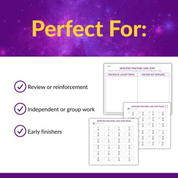 Simplifying Fractions Cut and Paste & Card Sorting Activity | Grades 4 and 5, image 4
