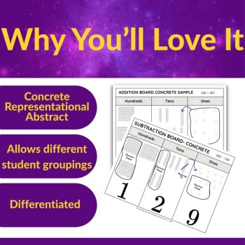 Multi-Digit Addition & Subtraction Task Cards Bundle 2nd, 3rd Grade | CRA, image 3