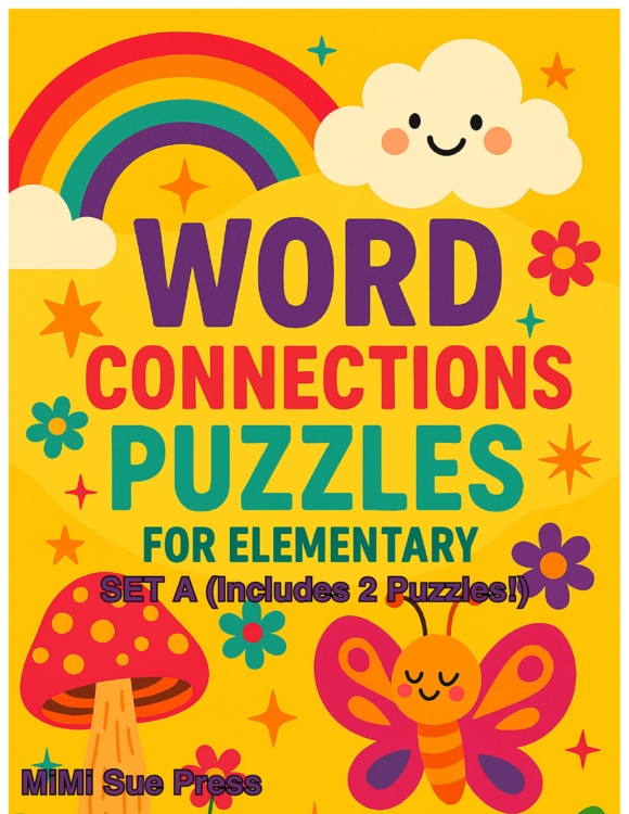 2 Elementary Word Connections Puzzles w/Answers SET A (Back-to-School Game!)