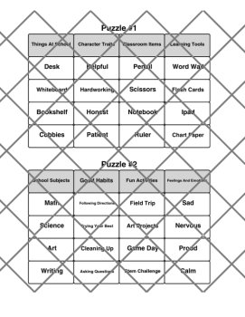 2 Elementary Word Connections Puzzles w/Answers SET A (Back-to-School Game!), image 3