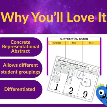 Multi-Digit Regrouping Subtraction Task Cards - 2nd and 3rd Grade - CRA Friendly, image 3