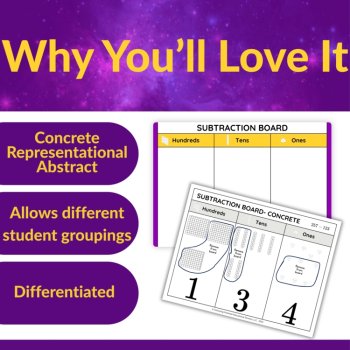 Multi-Digit Subtraction Task Cards - 2nd and 3rd Grade - CRA Friendly, image 3