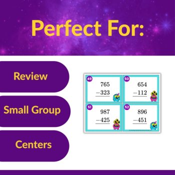 Multi-Digit Subtraction Task Cards - 2nd and 3rd Grade - CRA Friendly, image 4