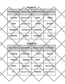 2 Elementary Word Connections Puzzles w/Answers SET B (Back-to-School Game!), image 3