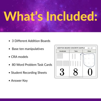 Multi-Digit Addition with Regrouping Word Problem Task Cards - Grades 2 and 3, image 2
