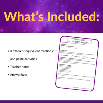 Differentiated Equivalent Fraction Cut and Paste Activity for Grades 3 and 4, image 2