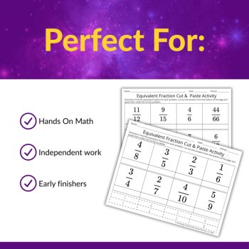 Differentiated Equivalent Fraction Cut and Paste Activity for Grades 3 and 4, image 3