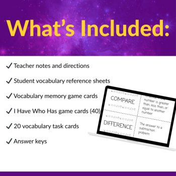 2nd Grade Math Vocabulary Games | 2.OA Group Activities & Task Cards, image 2