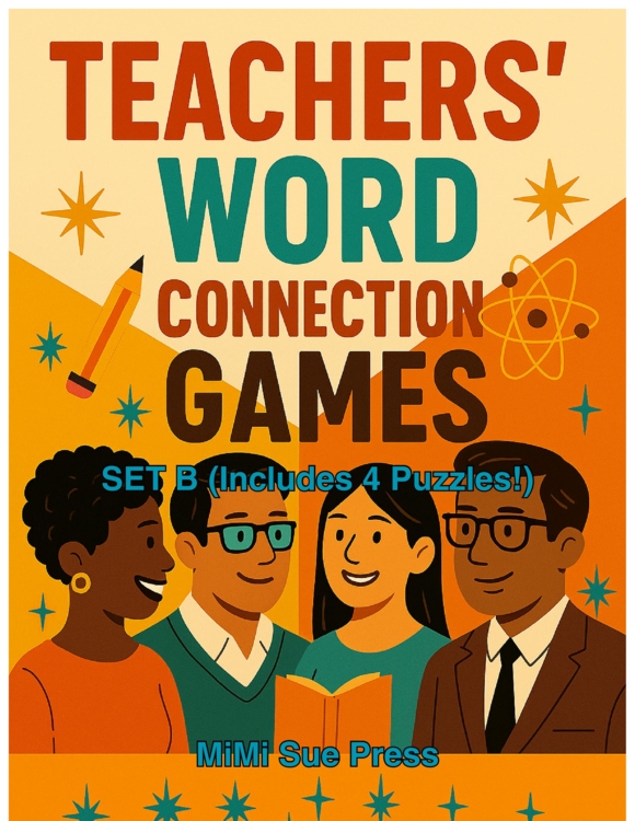 4 Teachers' Word Connections Puzzles w/Answers SET B (Back-to-School Game!)