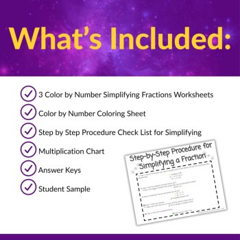 Simplifying Fractions Color by Number Activity - Differentiated + Scaffolded, image 2