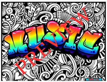 6 Music Room Rules Posters (Graffiti Style), image 2