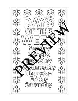 Days of the Week Posters & Coloring Pages (25 ITEMS), image 2