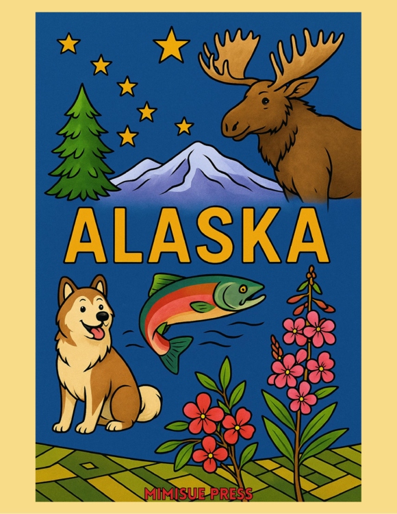 31 Alaska State Symbols Coloring Pages (Words & Pictures)
