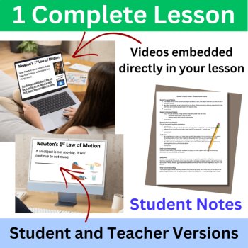 Newton's 1st Law of Motion Lesson, Worksheet, Activities Bundle | 6th, 7th, 8th, image 3
