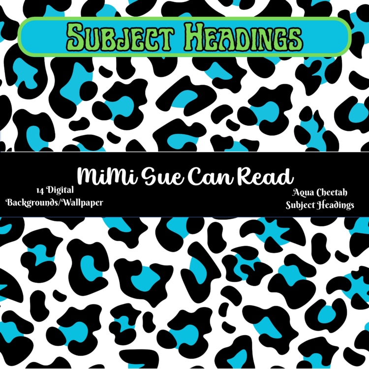 Aqua Cheetah/Leopard Subject Headings 14 Digital Wallpapers/Backgrounds 300 dpi