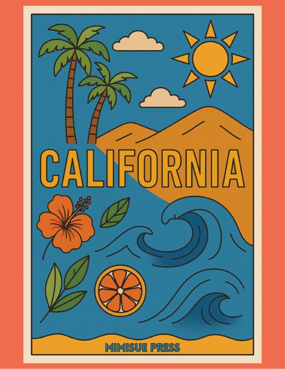 36 California State Symbols Coloring Pages (Words & Pictures)