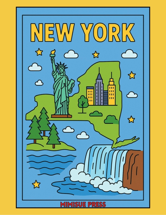 33 New York State Symbols Coloring Pages (Words & Pictures)