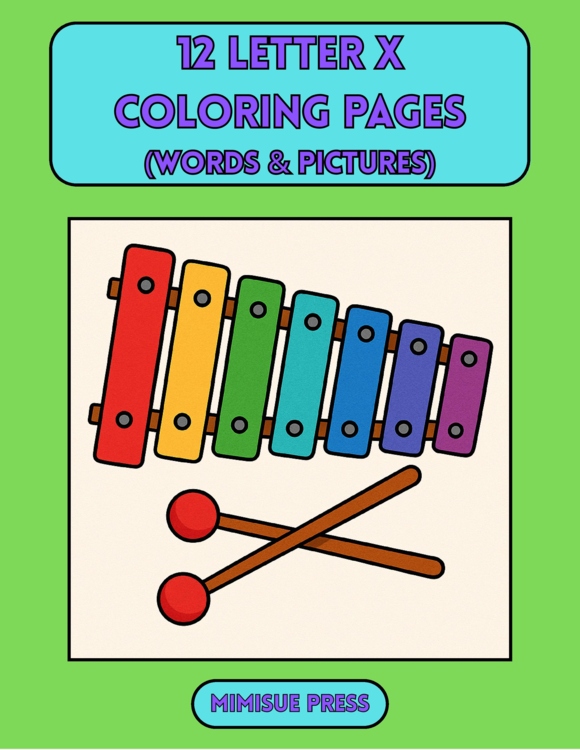 12 Letter X Coloring Pages Words & Pictures