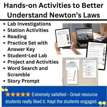 Newton's Three Laws of Motion Worksheets & Activities Bundle | 1st, 2nd, 3rd Law, image 2