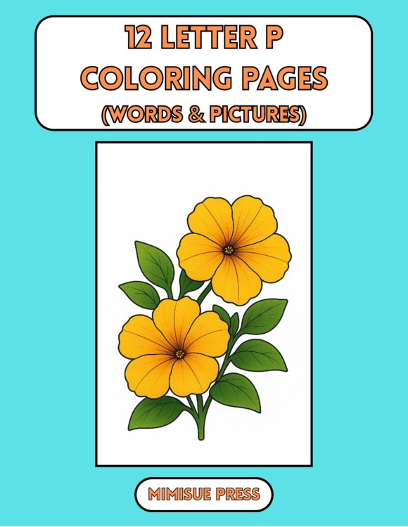 12 Letter P Coloring Pages Words & Pictures