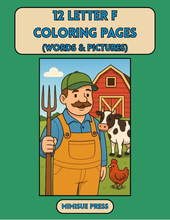 12 Letter F Coloring Pages Words & Pictures