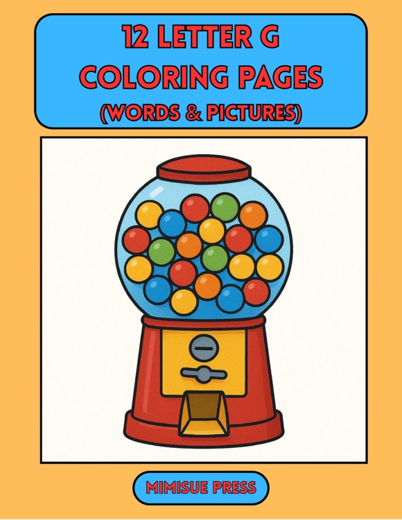 12 Letter G Coloring Pages Words & Pictures