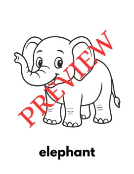 12 Letter E Coloring Pages Words & Pictures, image 4