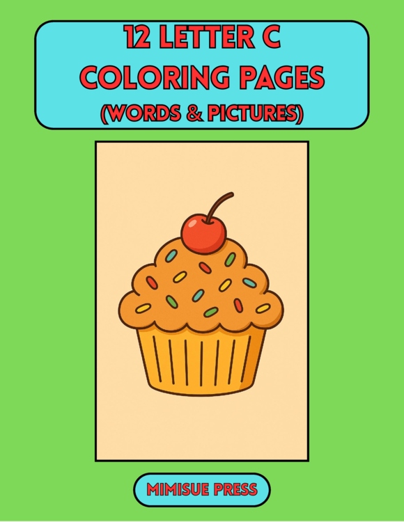 12 Letter C Coloring Pages Words & Pictures