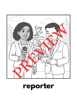 14 Community Helpers Coloring Pages Set B (Multicultural) (Words & Pictures), image 2
