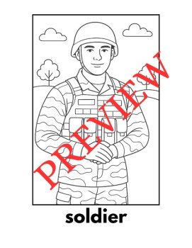 14 Community Helpers Coloring Pages Set B (Multicultural) (Words & Pictures), image 3