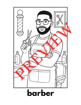 14 Community Helpers Coloring Pages Set B (Multicultural) (Words & Pictures), image 4