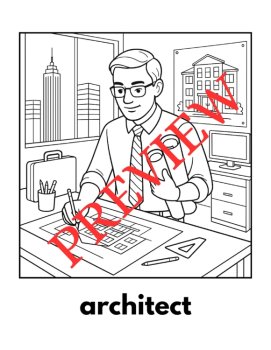 14 Community Helpers Coloring Pages Set A (Multicultural) (Words & Pictures), image 2