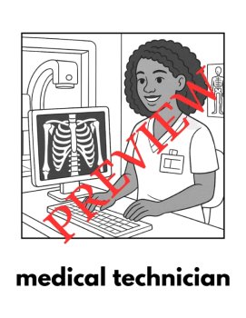 14 Community Helpers Coloring Pages Set A (Multicultural) (Words & Pictures), image 3