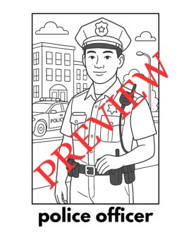 14 Community Helpers Coloring Pages Set A (Multicultural) (Words & Pictures), image 4