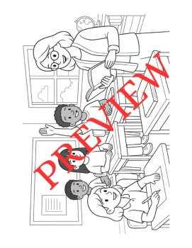 16 Back to School Places Coloring Pages (Multicultural), image 2