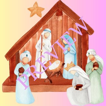Peaceful Nativity Scenes/14 Digital Visuals Depicting Jesus' Birth, image 3